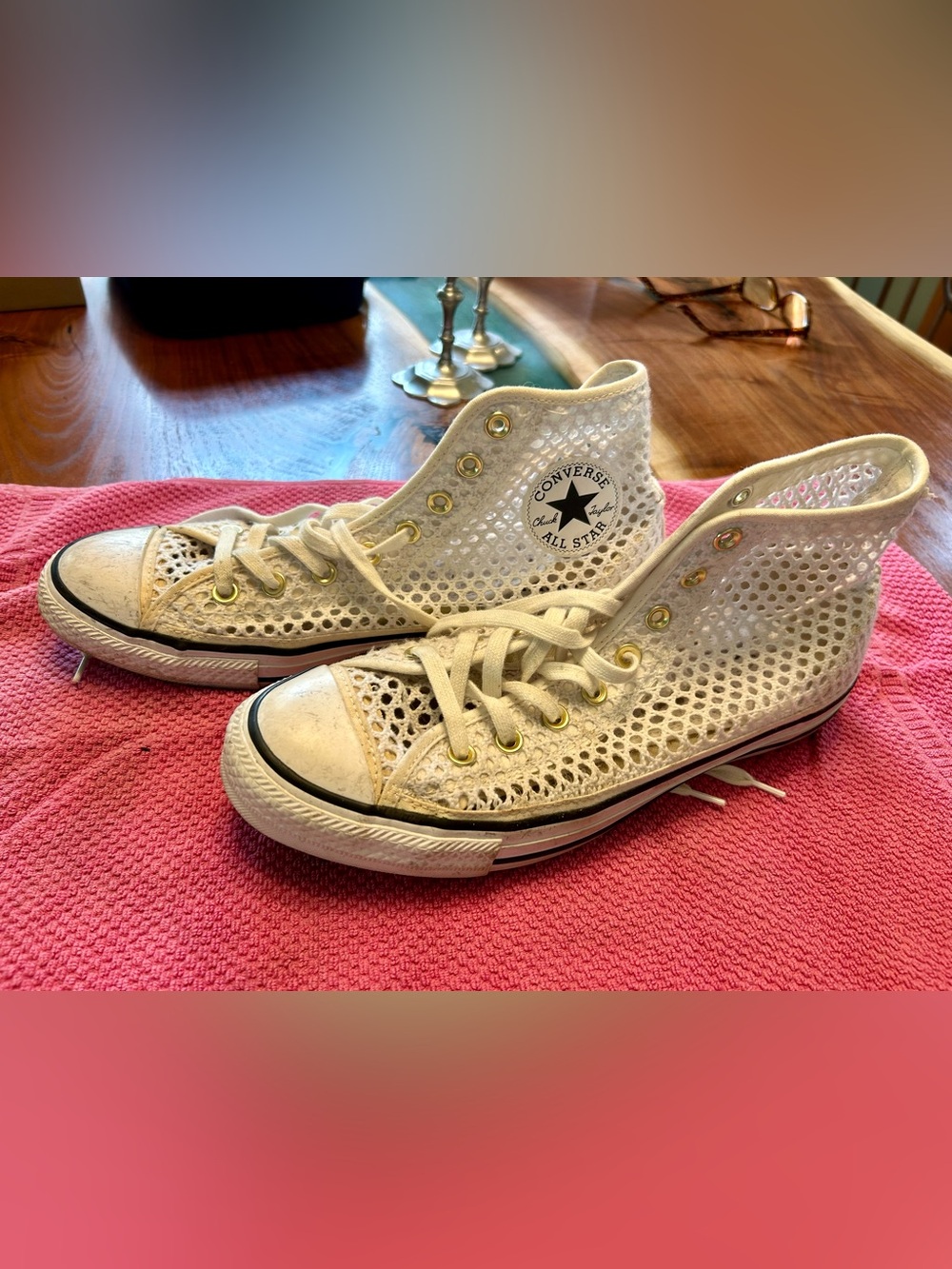 Fantastic white Converse All Star Women's Mesh HighTop Sneakers, women 11, men 9